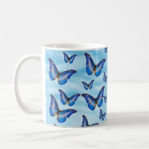 Blaue Schmetterlinge Kaffeetasse