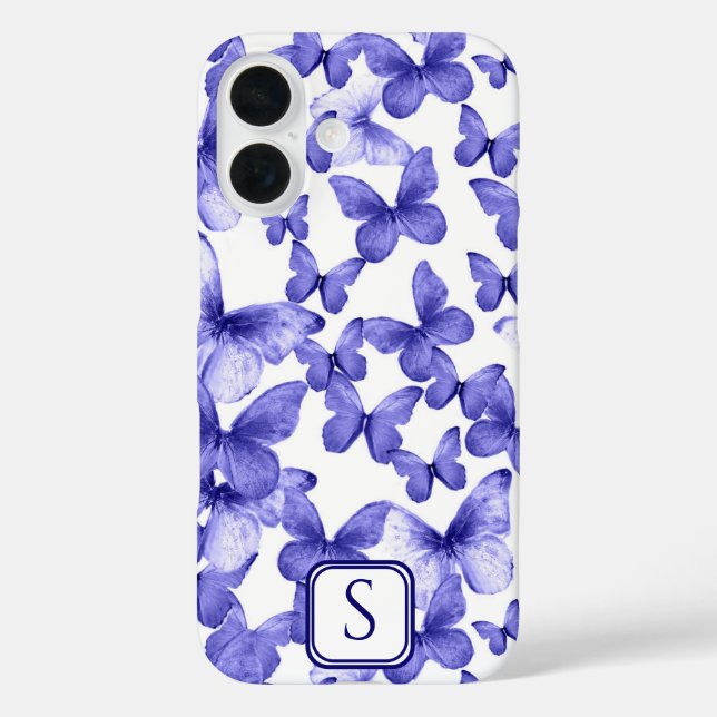Blaue Schmetterlinge Moderne, elegante, benutzerde Case-Mate iPhone Hülle (Rückseite)