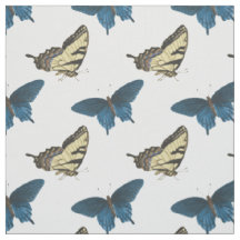 blaue Schmetterlinge Novelty Stoff