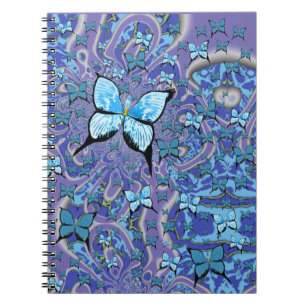 Blaue Schmetterlinge Psychedelischer Traum Notizblock