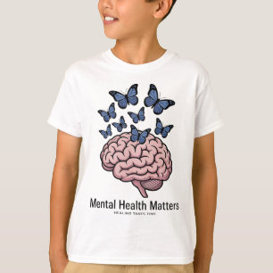 Blaue Schmetterlinge Psychische Gesundheit Gehirn T-Shirt