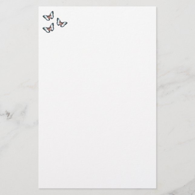 Blaue Schmetterlinge stationär Briefpapier (Vorderseite)