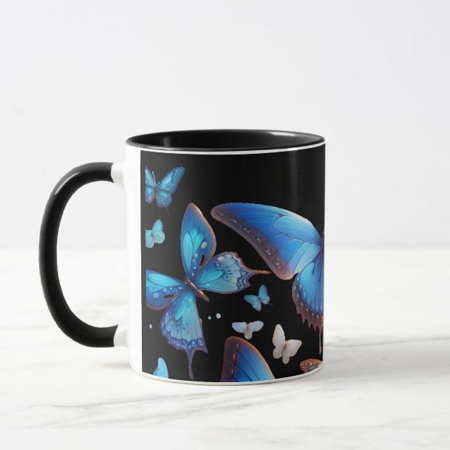 Blaue Schmetterlinge Tasse (Links)