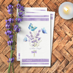 Blaue Schmetterlinge und lavender Paper Handtücher Serviette