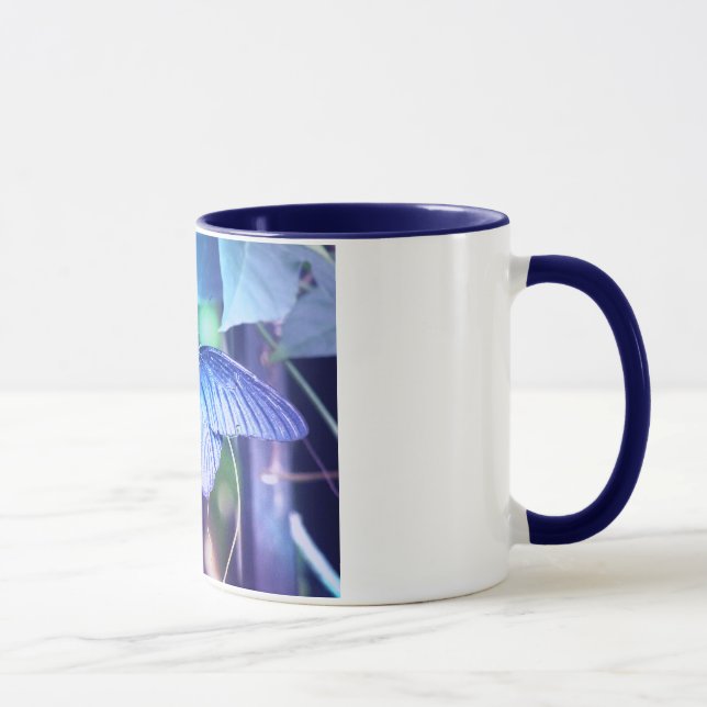 Blaue Schmetterlings-Kaffee-Tasse Tasse (Rechts)