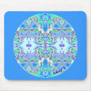 "Blaue Schmetterlings-Mandala" Mousepad