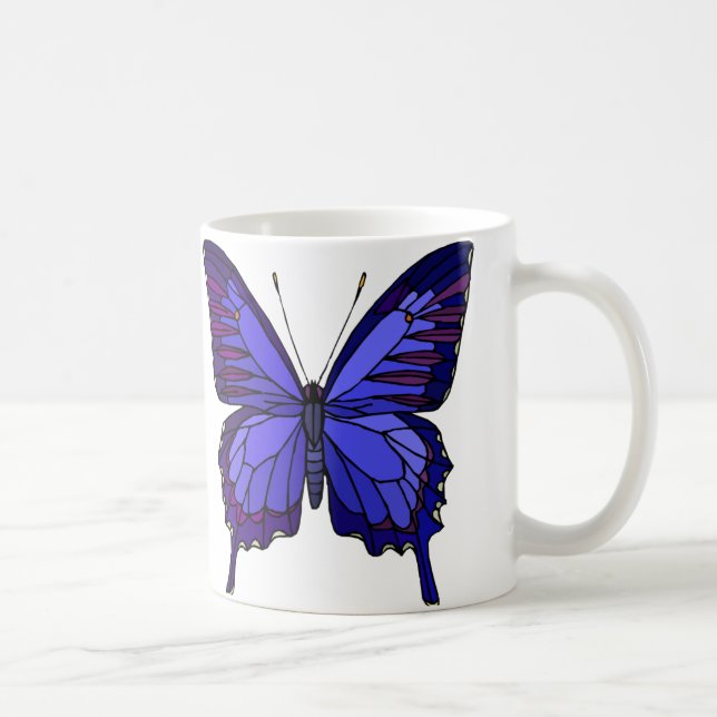 Blaue Schmetterlings-Tasse Kaffeetasse (Rechts)