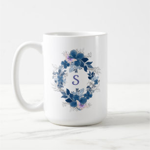 Blaue Schmetterlings-Tasse mit Blumenmuster Kaffeetasse
