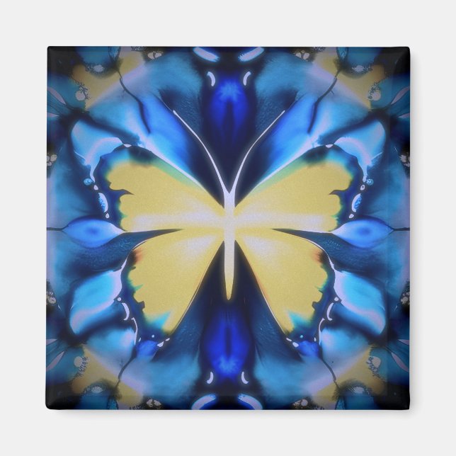 Blaue Schmetterlingsblume Magnet (Vorne)