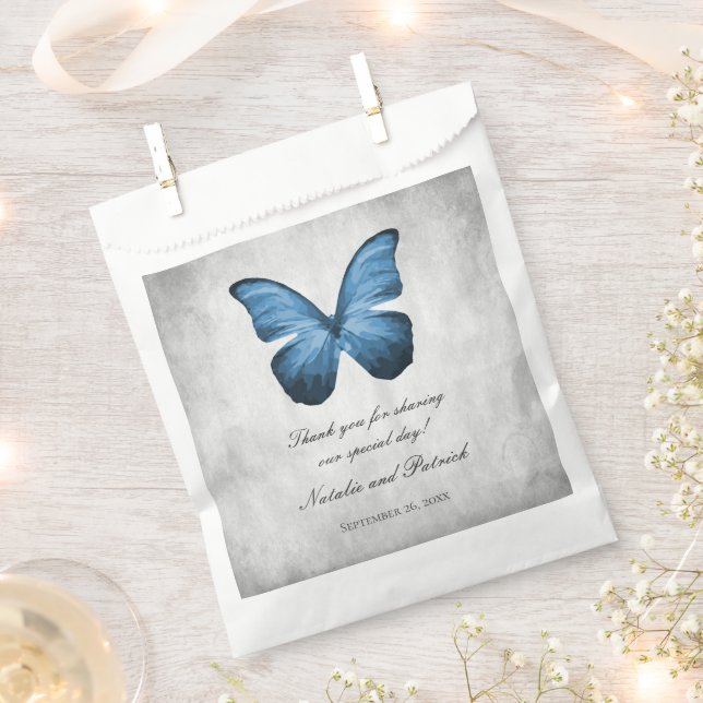 Blaue Schmetterlingsfliege-Gastgeschenk Hochzeiten Geschenktütchen (Ausgeschnitten)