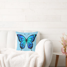 Blaue Schmetterlingswirbelkissen Kissen