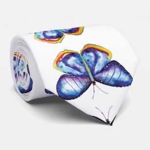 Blaue Schmetterlingwatercolor-Kunst-stilvolle Krawatte