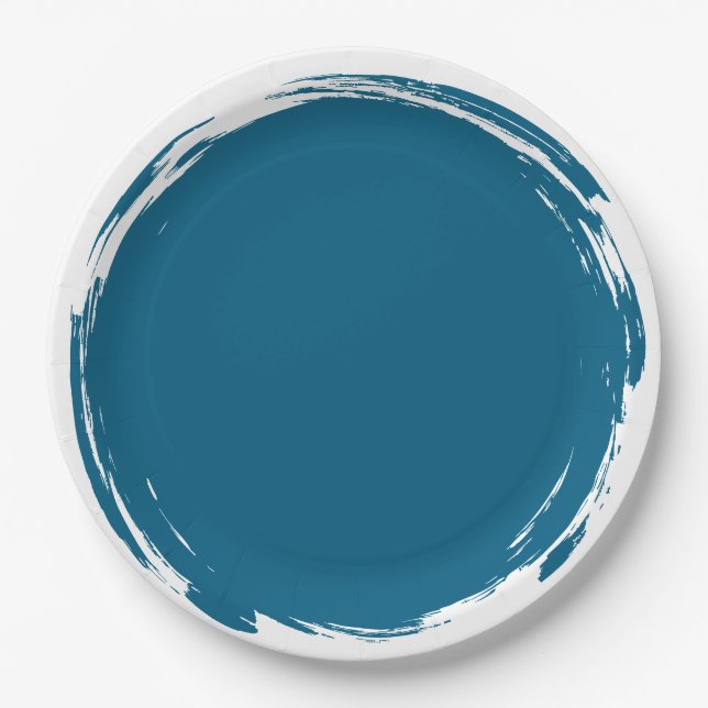 Blaue Schmiereplatte Pappteller (Vorderseite)