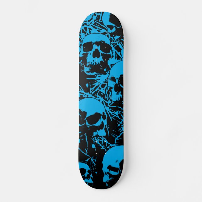 Blaue Schmutz-Schädel Skateboard (Vorderseite)