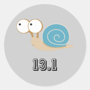 Blaue Schnecke 13.1 (Halbmarathon) Runder Aufkleber