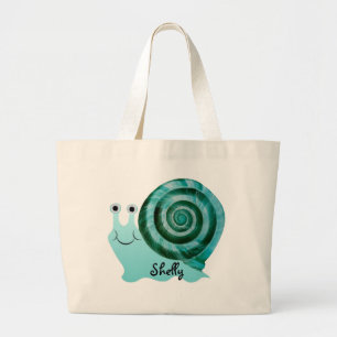 Blaue Schnecke Jumbo Stoffbeutel