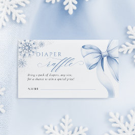 Blaue Schneeblume-Baby-Shower-Windel-Raffle Begleitkarte