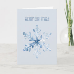 Blaue Schneeblume Weihnachten Karte