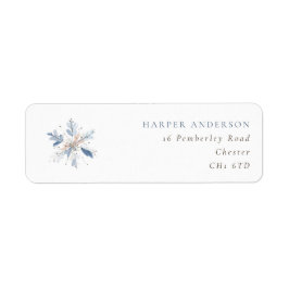 Blaue Schneeblume Winterhochzeit Rücksendeadresse