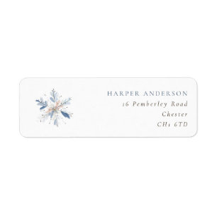 Blaue Schneeblume Winterhochzeit Rücksendeadresse