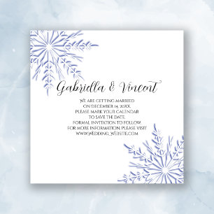 Blaue Schneeblume Winterhochzeit - Termin vormerke Save The Date