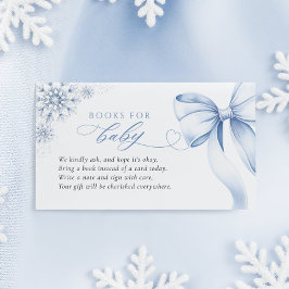 Blaue Schneeblumen-Baby-Shower-Bücher für Baby Begleitkarte