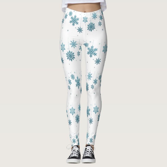 **BLAUE SCHNEEFLAKEN** WEIHNACHTEN LEGGINGS (Vorderseite)