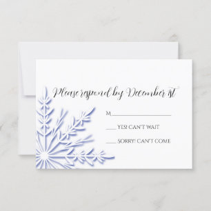 Blaue Schneeflocke auf der Winter Hochzeit UAWG RSVP Karte