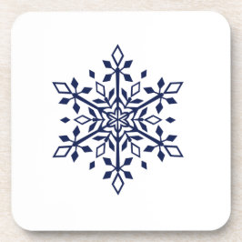 Blaue Schneeflocke auf hartem Kunststoff-Untersetz Getränkeuntersetzer