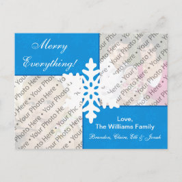 Blaue Schneeflocke-Feiertags-Karte mit Feiertagspostkarte