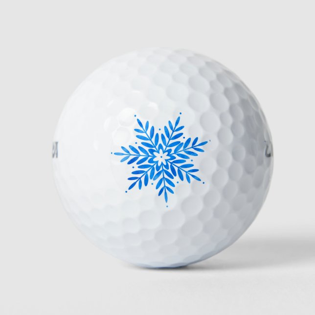 Blaue Schneeflocke Golfball (Vorderseite)