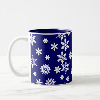 Blaue Schneeflocke-Kaffee-Tasse Zweifarbige Tasse