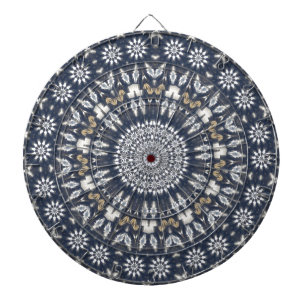 Blaue Schneeflocke Kaleidoskop Dartscheibe