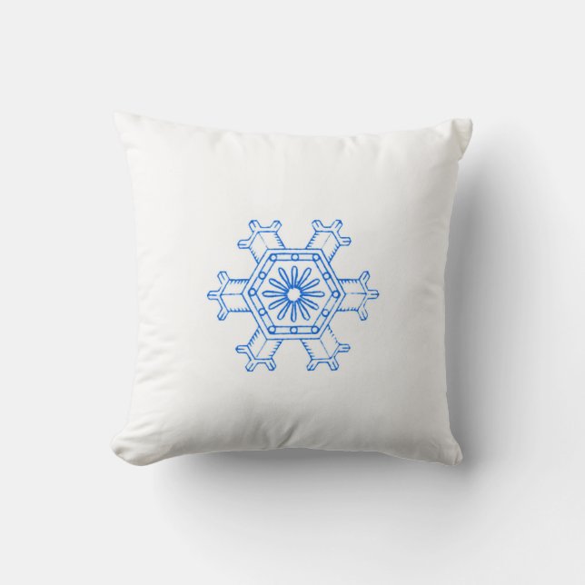 Blaue Schneeflocke Kissen (Vorderseite)