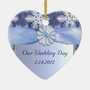 Blaue Schneeflocke-Kristallfeier Keramik Ornament