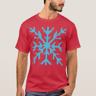 Blaue Schneeflocke Pixelkunst T-Shirt