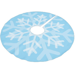 Blaue Schneeflocke Polyester Weihnachtsbaumdecke