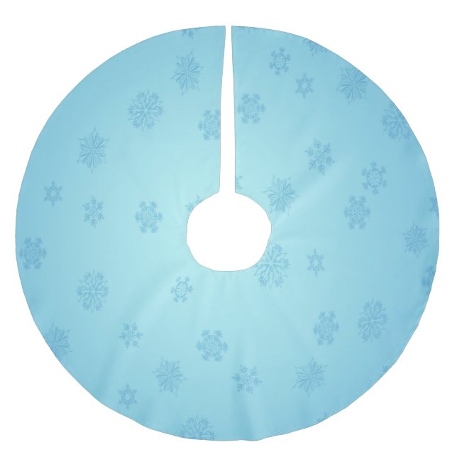 Blaue Schneeflocke Polyester Weihnachtsbaumdecke (Vorderseite)