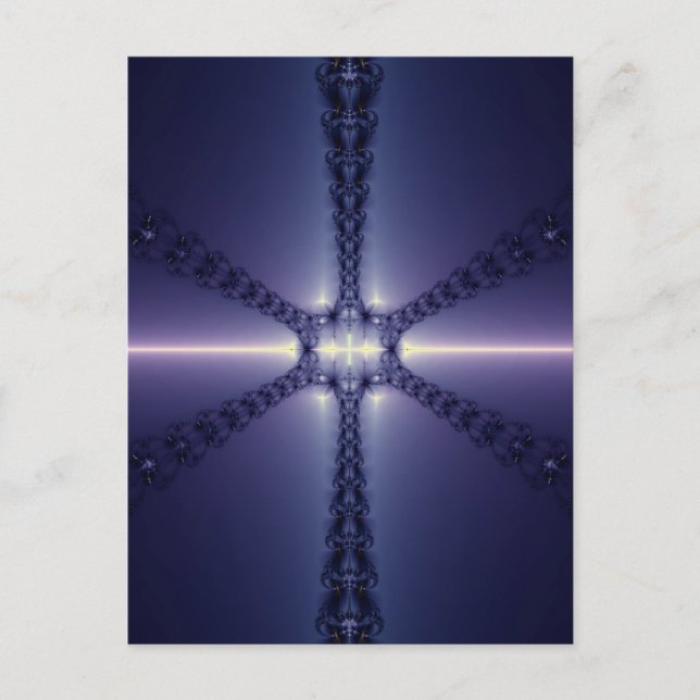Blaue Schneeflocke Postkarte (Vorderseite)