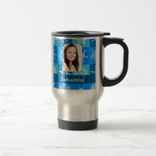 Blaue Schneeflocke Reisebecher
