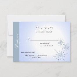 Blaue Schneeflocke RSVP Karte