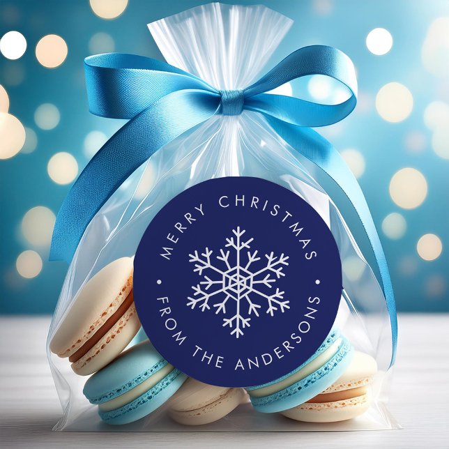 Blaue Schneeflocke Runder Aufkleber (Von Creator hochgeladen)