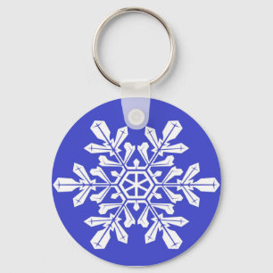 Blaue Schneeflocke Schlüsselanhänger
