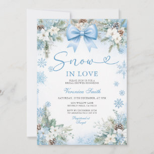 Blaue Schneeflocke Schnee in Liebe Winter Brautpar Einladung