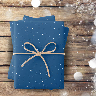 Blaue Schneeflocke Schnee Winter Weihnachten Ferie Geschenkpapier Set