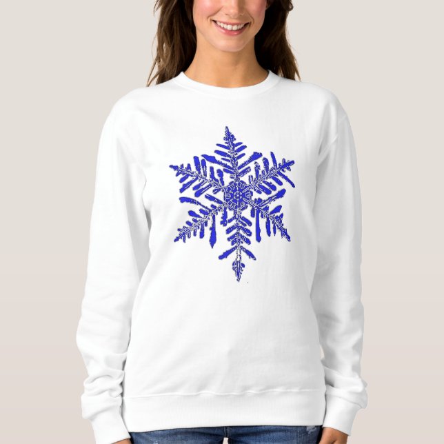 Blaue Schneeflocke Sweatshirt (Vorderseite)