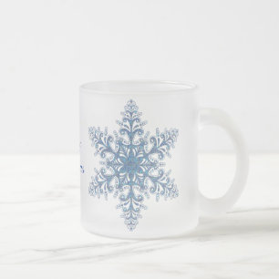 Blaue Schneeflocke-Tasse Mattglastasse