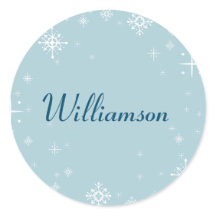 Blaue Schneeflocke | Umschlag Aufkleber-Aufkleber