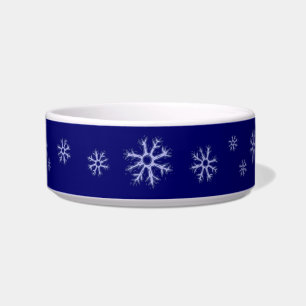 Blaue Schneeflockehundeschüssel Napf