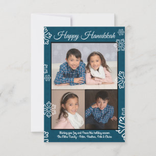 Blaue Schneeflocken - 3x5 Hanukkah-Foto-Tablett Einladung